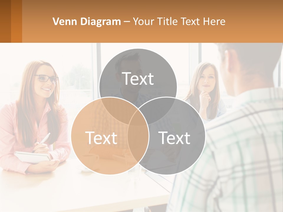 A Group Of People Sitting Around A Table PowerPoint Template