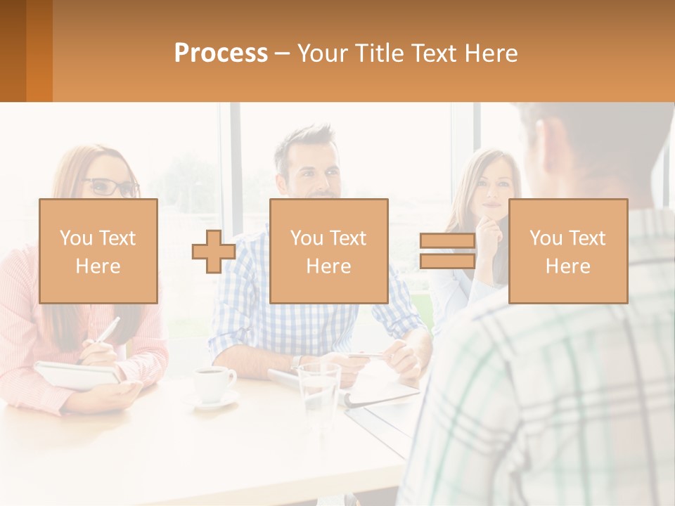 A Group Of People Sitting Around A Table PowerPoint Template