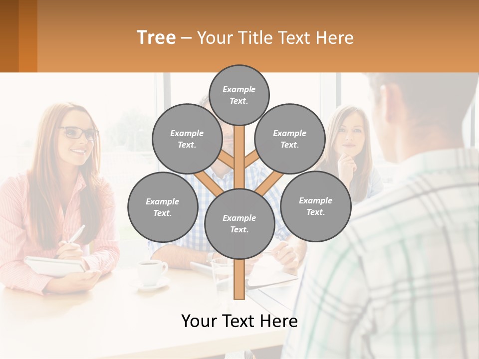 A Group Of People Sitting Around A Table PowerPoint Template