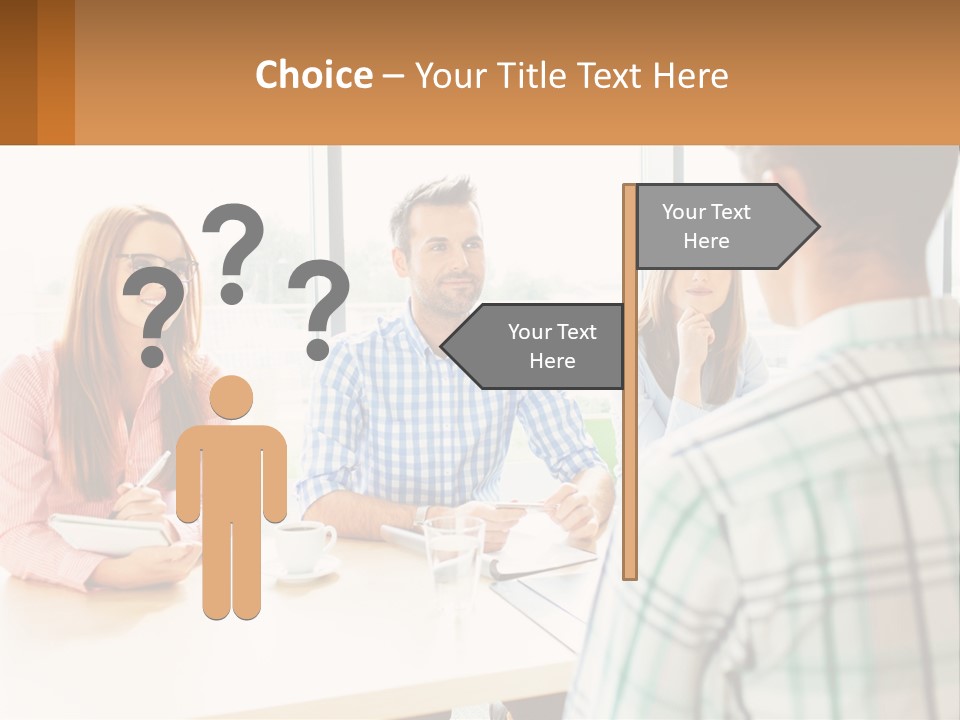 A Group Of People Sitting Around A Table PowerPoint Template