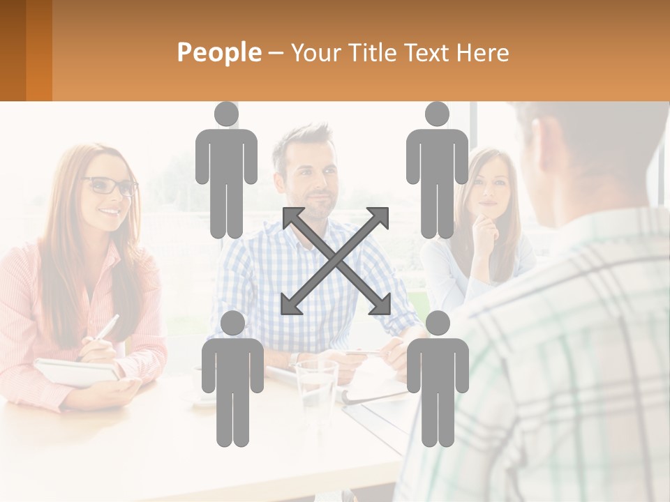 A Group Of People Sitting Around A Table PowerPoint Template
