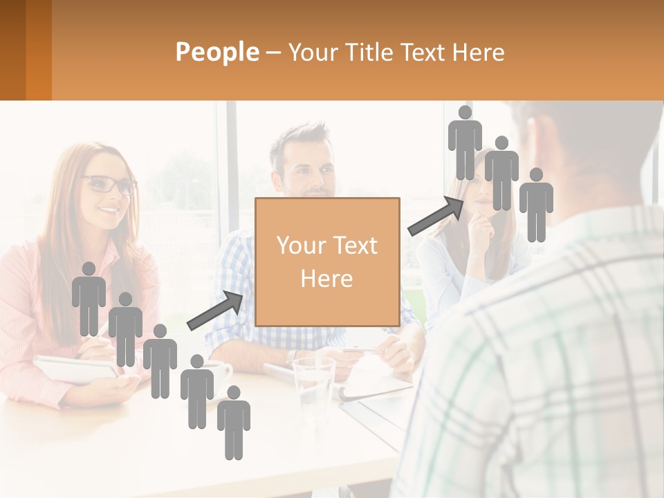 A Group Of People Sitting Around A Table PowerPoint Template