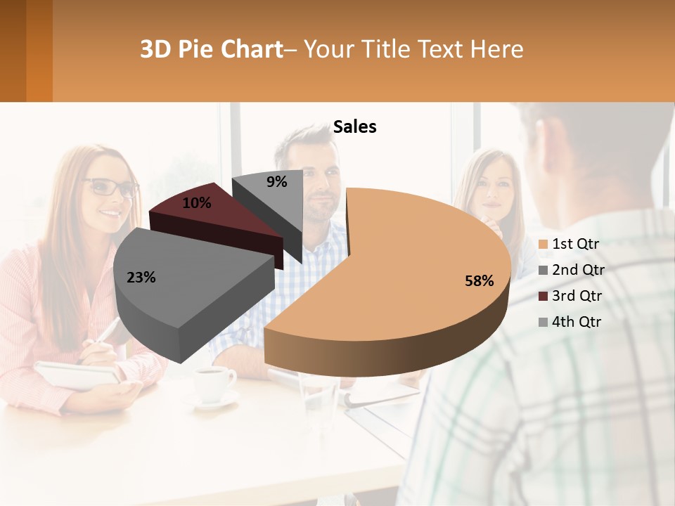 A Group Of People Sitting Around A Table PowerPoint Template