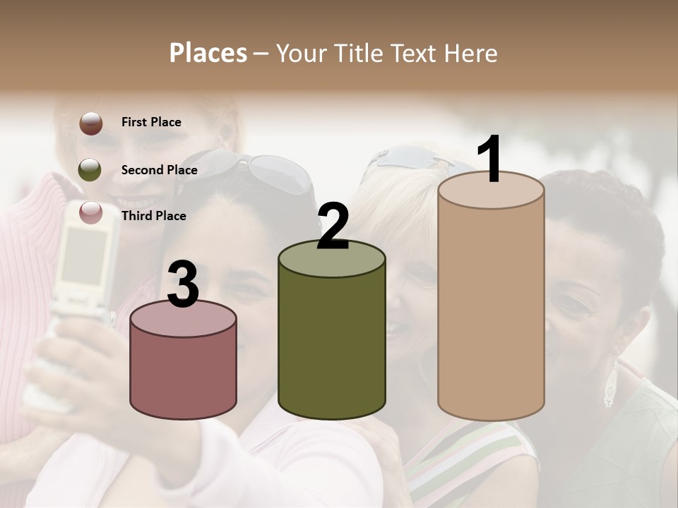 A Group Of Women Taking A Picture With A Cell Phone PowerPoint Template