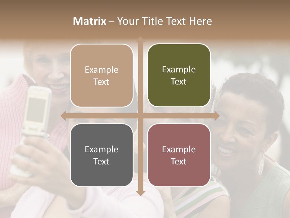 A Group Of Women Taking A Picture With A Cell Phone PowerPoint Template