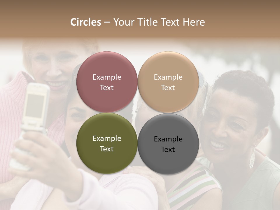 A Group Of Women Taking A Picture With A Cell Phone PowerPoint Template