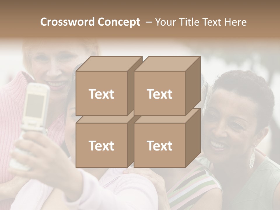 A Group Of Women Taking A Picture With A Cell Phone PowerPoint Template