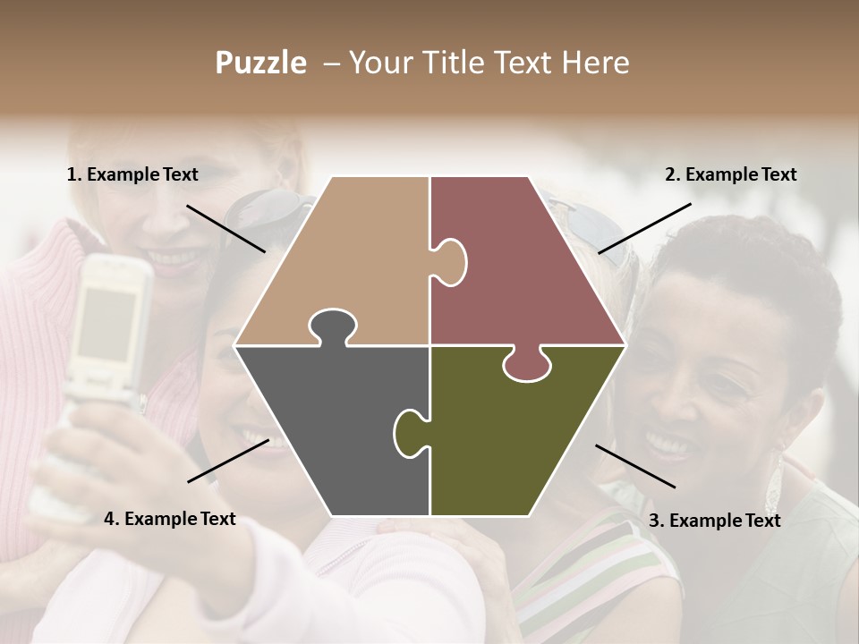 A Group Of Women Taking A Picture With A Cell Phone PowerPoint Template