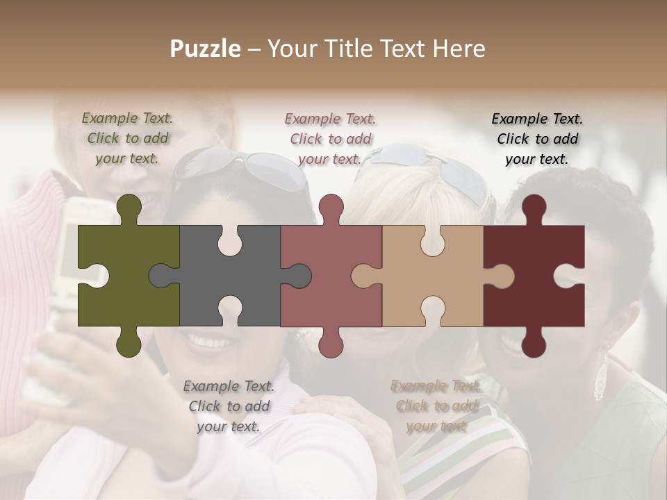 A Group Of Women Taking A Picture With A Cell Phone PowerPoint Template