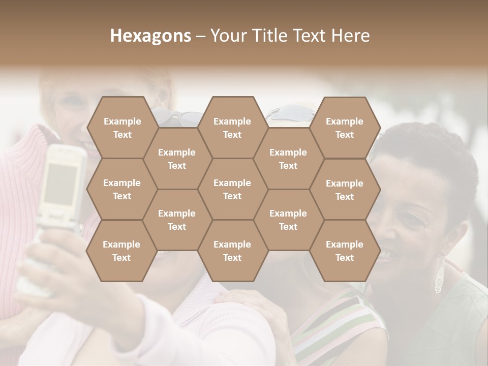 A Group Of Women Taking A Picture With A Cell Phone PowerPoint Template