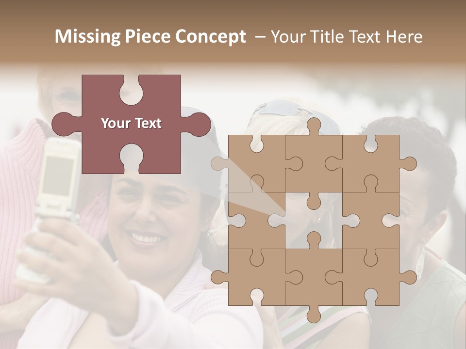 A Group Of Women Taking A Picture With A Cell Phone PowerPoint Template