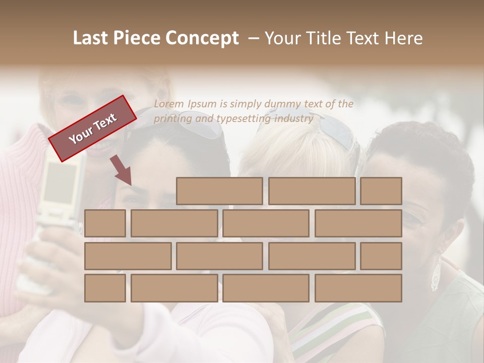 A Group Of Women Taking A Picture With A Cell Phone PowerPoint Template