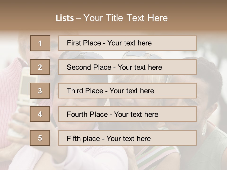 A Group Of Women Taking A Picture With A Cell Phone PowerPoint Template