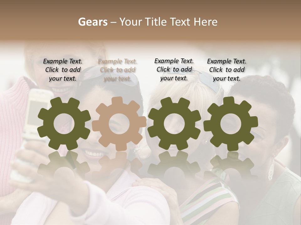 A Group Of Women Taking A Picture With A Cell Phone PowerPoint Template