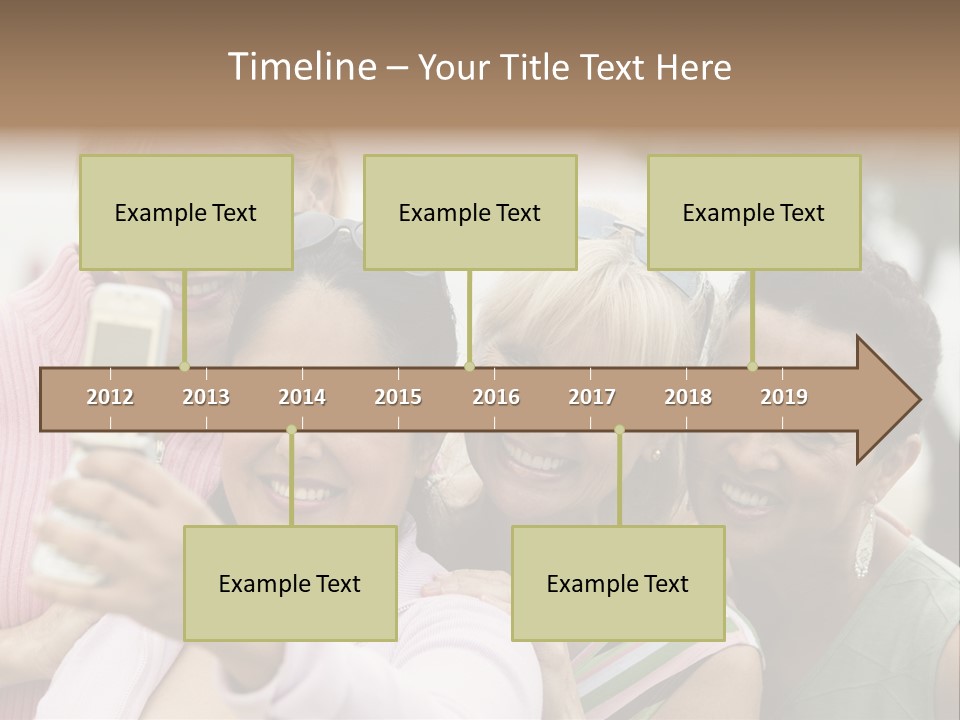 A Group Of Women Taking A Picture With A Cell Phone PowerPoint Template