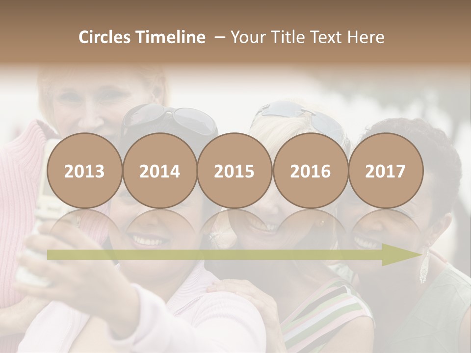 A Group Of Women Taking A Picture With A Cell Phone PowerPoint Template