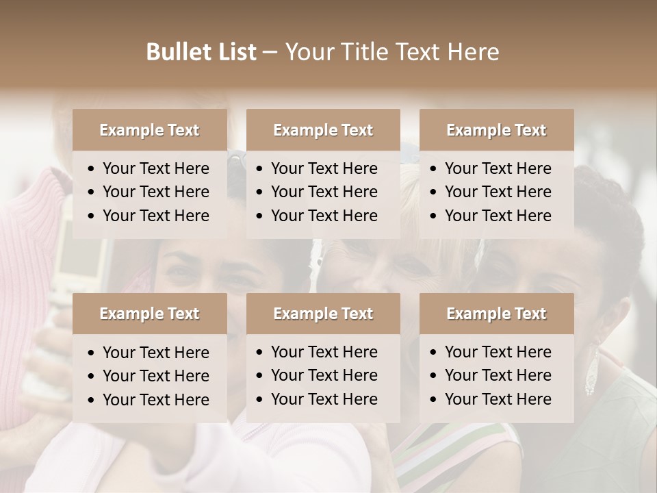 A Group Of Women Taking A Picture With A Cell Phone PowerPoint Template