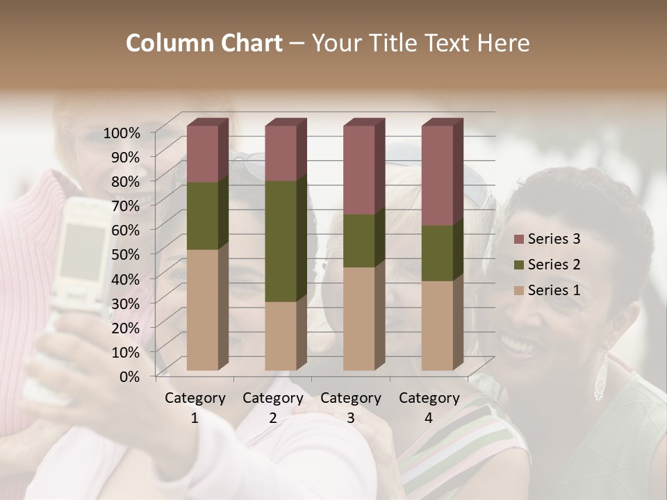 A Group Of Women Taking A Picture With A Cell Phone PowerPoint Template