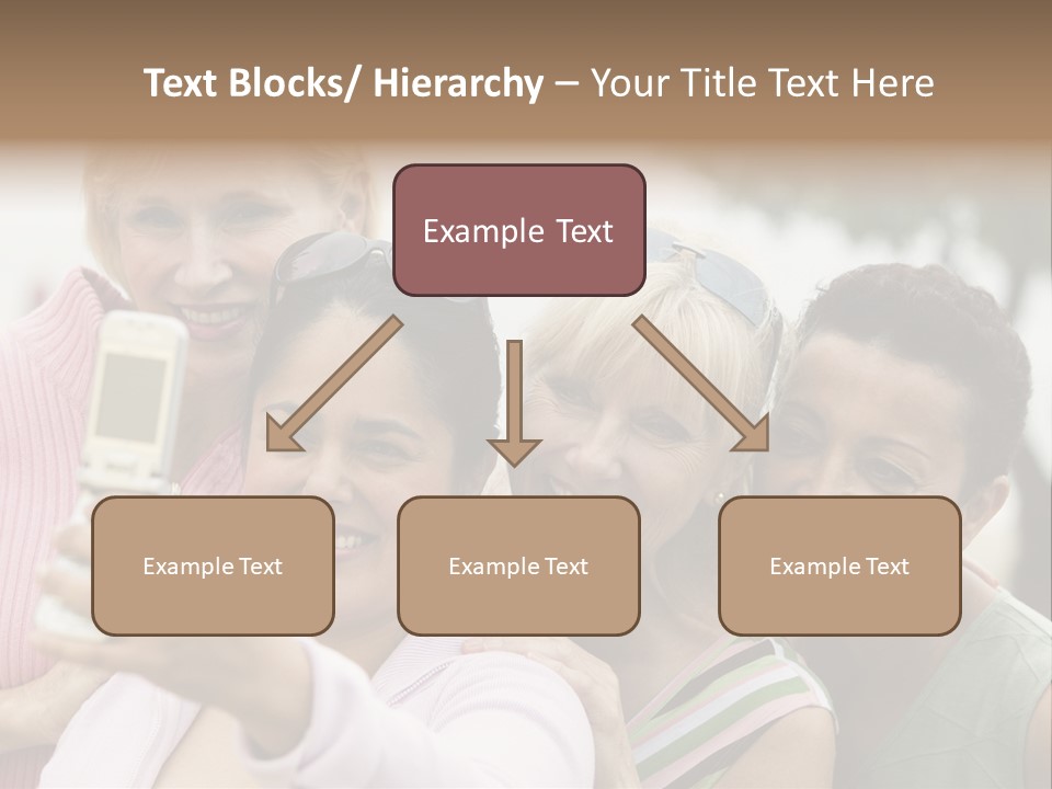 A Group Of Women Taking A Picture With A Cell Phone PowerPoint Template