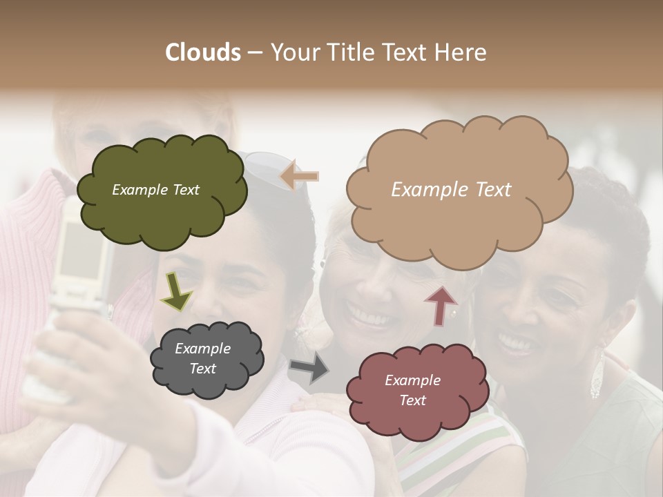 A Group Of Women Taking A Picture With A Cell Phone PowerPoint Template