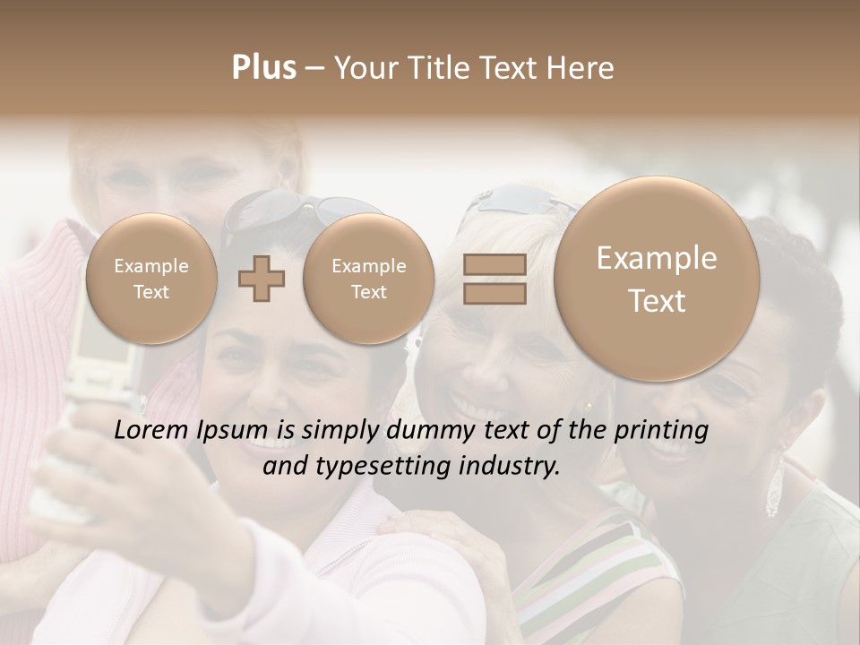 A Group Of Women Taking A Picture With A Cell Phone PowerPoint Template
