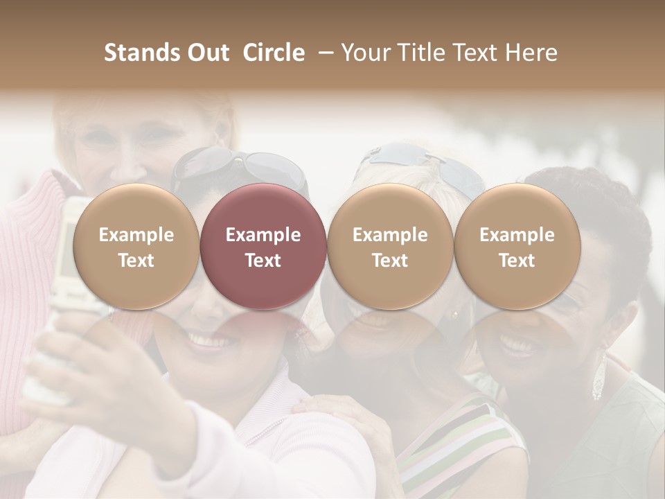 A Group Of Women Taking A Picture With A Cell Phone PowerPoint Template
