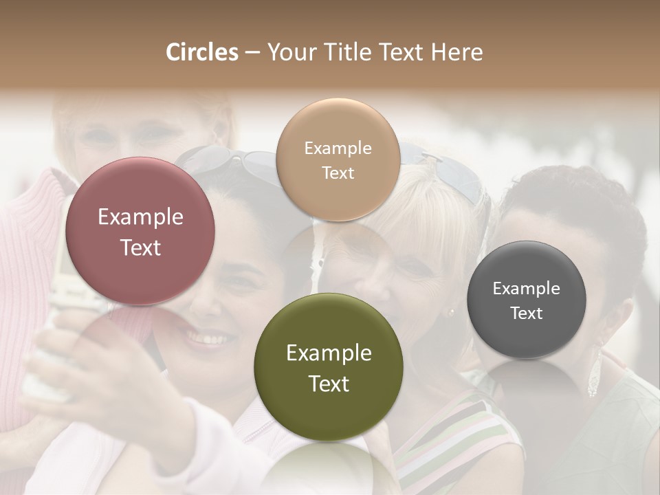 A Group Of Women Taking A Picture With A Cell Phone PowerPoint Template