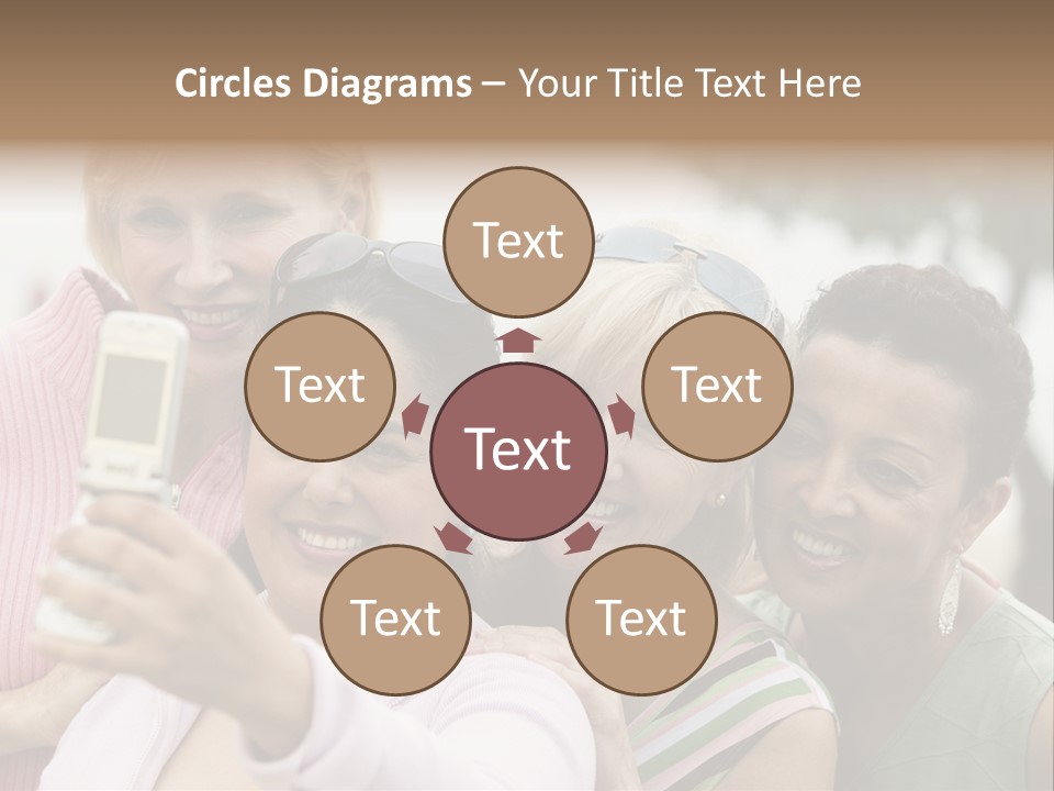 A Group Of Women Taking A Picture With A Cell Phone PowerPoint Template