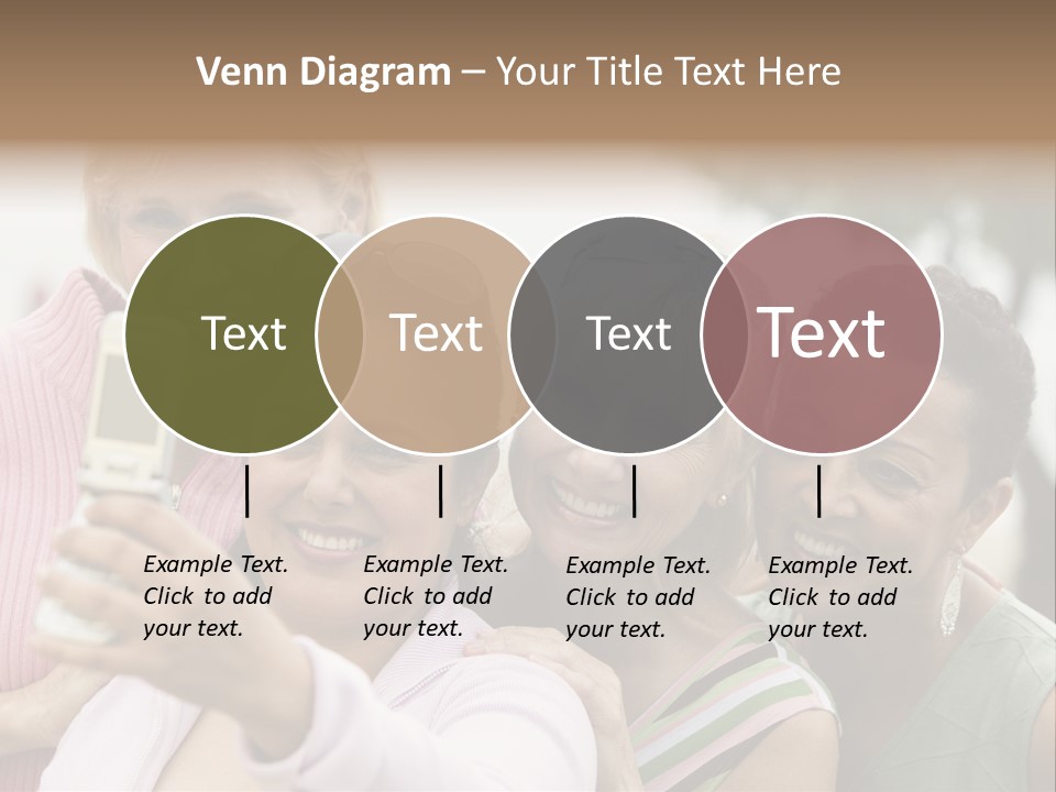 A Group Of Women Taking A Picture With A Cell Phone PowerPoint Template