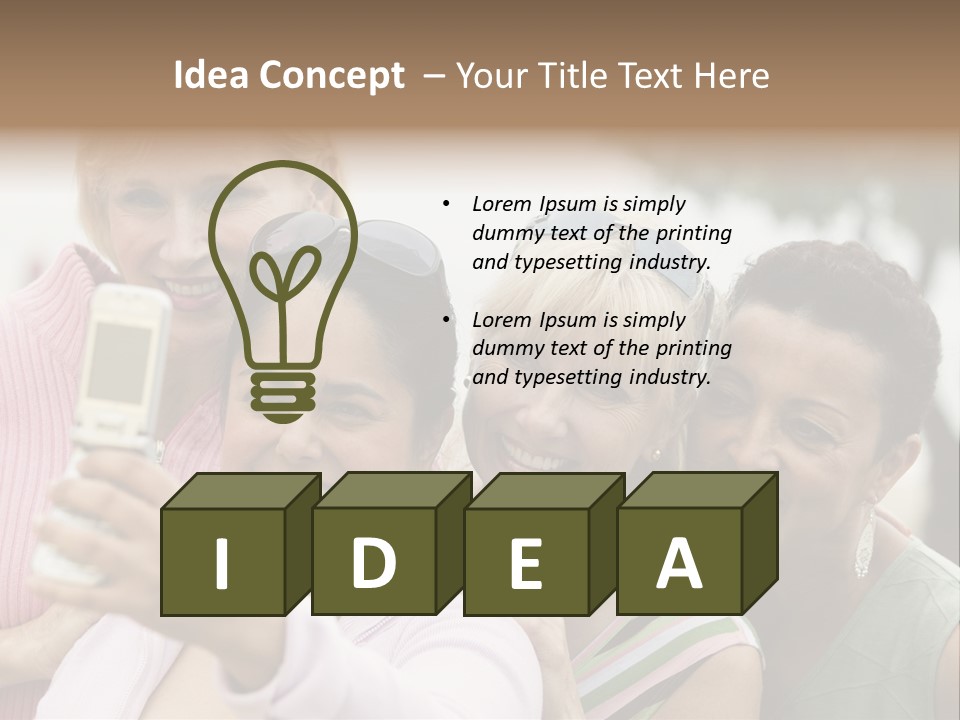 A Group Of Women Taking A Picture With A Cell Phone PowerPoint Template