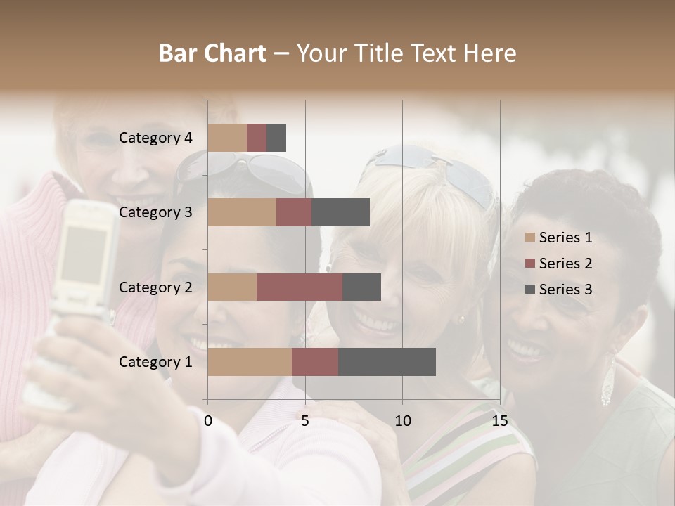 A Group Of Women Taking A Picture With A Cell Phone PowerPoint Template