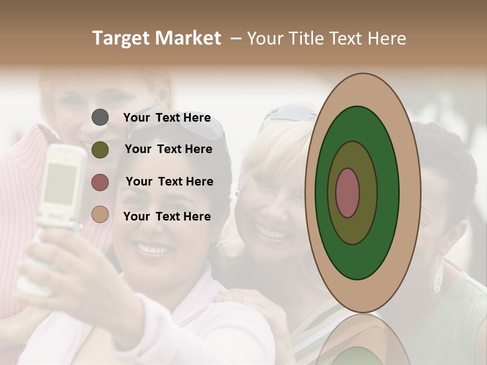 A Group Of Women Taking A Picture With A Cell Phone PowerPoint Template