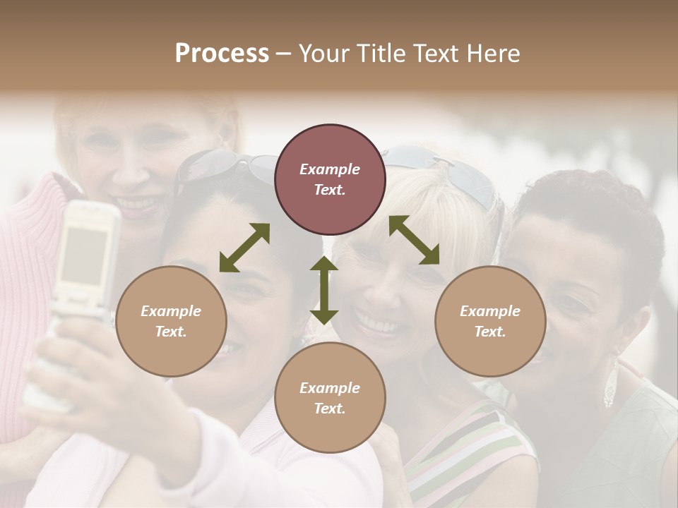 A Group Of Women Taking A Picture With A Cell Phone PowerPoint Template