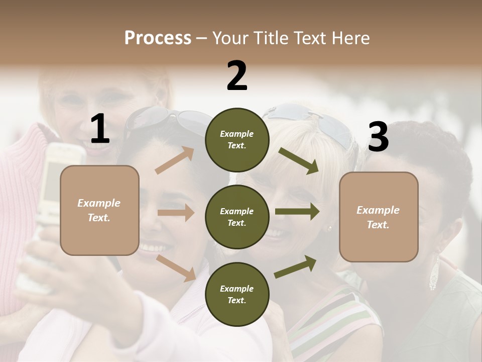 A Group Of Women Taking A Picture With A Cell Phone PowerPoint Template