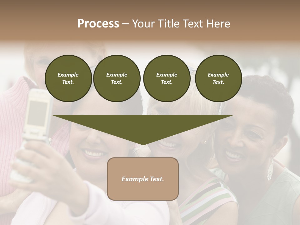 A Group Of Women Taking A Picture With A Cell Phone PowerPoint Template