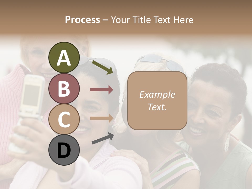 A Group Of Women Taking A Picture With A Cell Phone PowerPoint Template