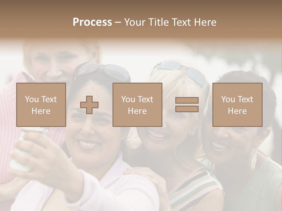 A Group Of Women Taking A Picture With A Cell Phone PowerPoint Template