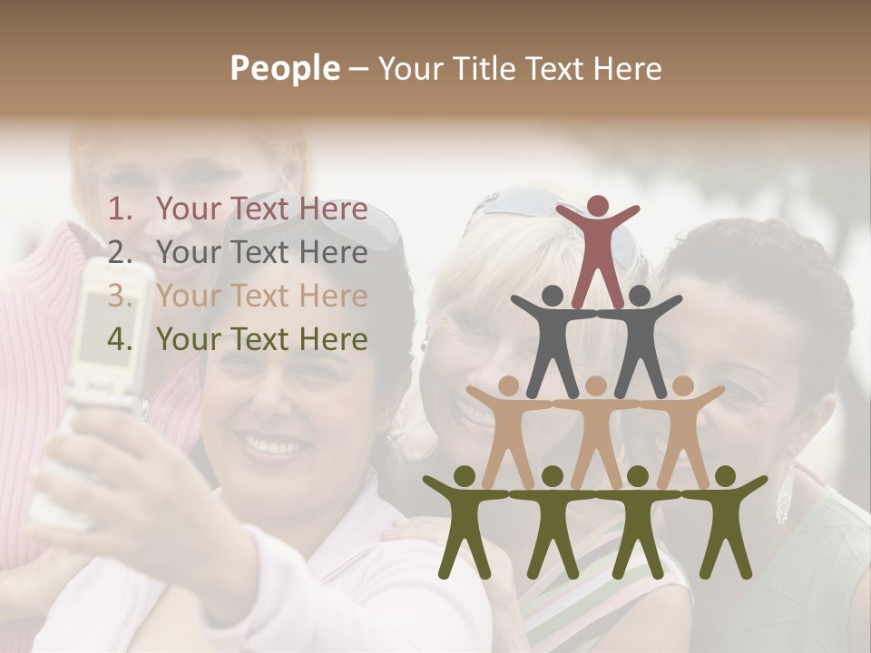 A Group Of Women Taking A Picture With A Cell Phone PowerPoint Template