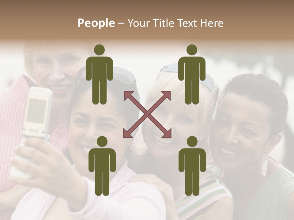 A Group Of Women Taking A Picture With A Cell Phone PowerPoint Template