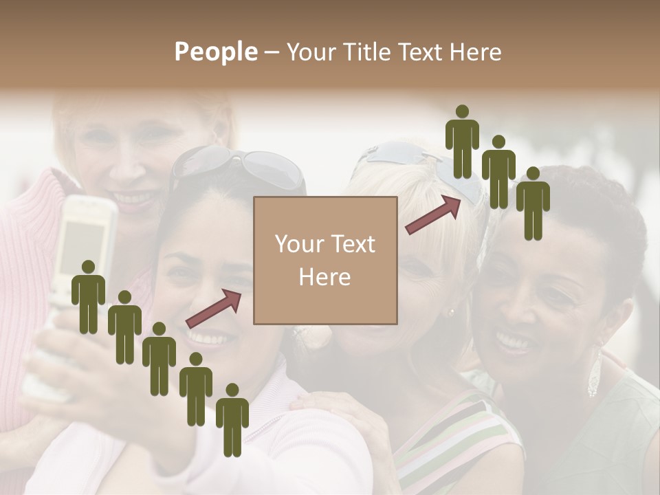 A Group Of Women Taking A Picture With A Cell Phone PowerPoint Template
