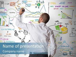 A Man Writing On A Whiteboard With A Marker PowerPoint Template