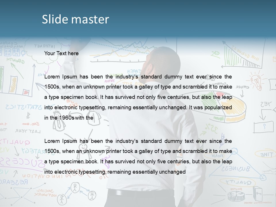 A Man Writing On A Whiteboard With A Marker PowerPoint Template