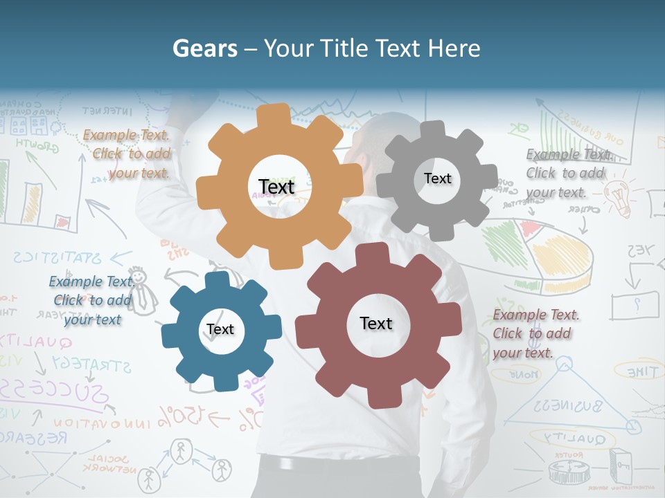 A Man Writing On A Whiteboard With A Marker PowerPoint Template