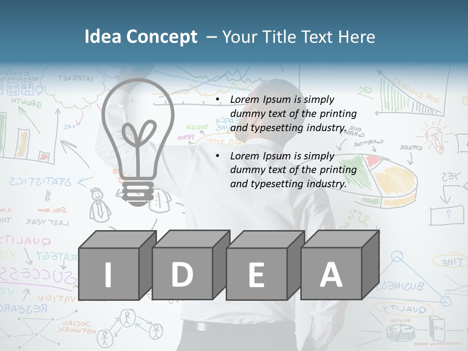 A Man Writing On A Whiteboard With A Marker PowerPoint Template