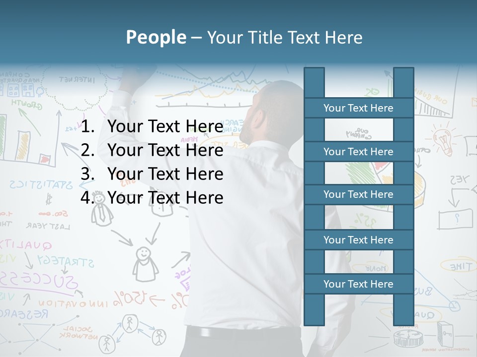 A Man Writing On A Whiteboard With A Marker PowerPoint Template
