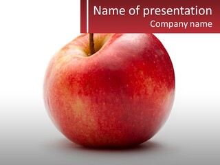 A Red Apple With A Name Tag On It PowerPoint Template