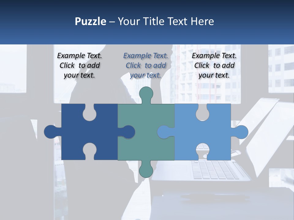 A Man Sitting In Front Of A Laptop Computer PowerPoint Template