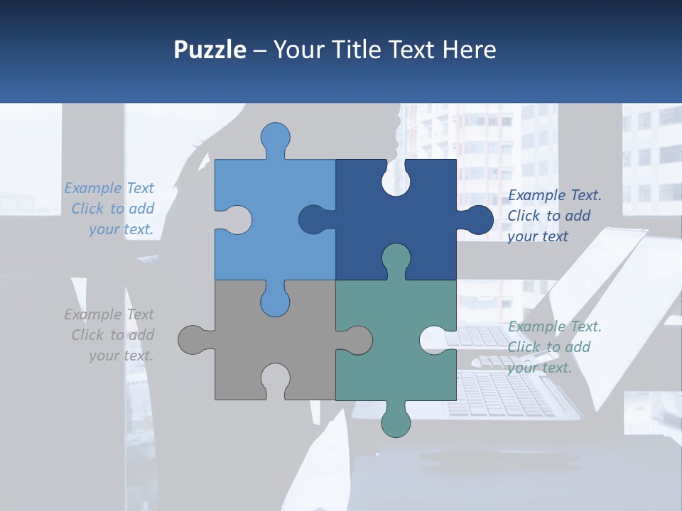 A Man Sitting In Front Of A Laptop Computer PowerPoint Template