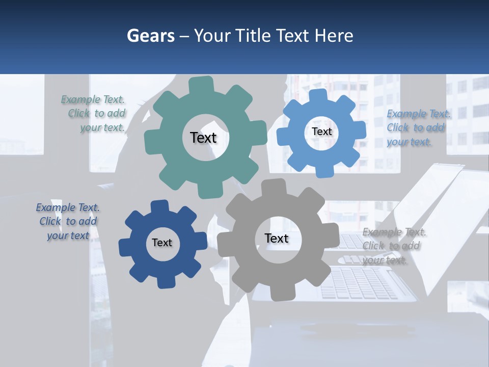 A Man Sitting In Front Of A Laptop Computer PowerPoint Template