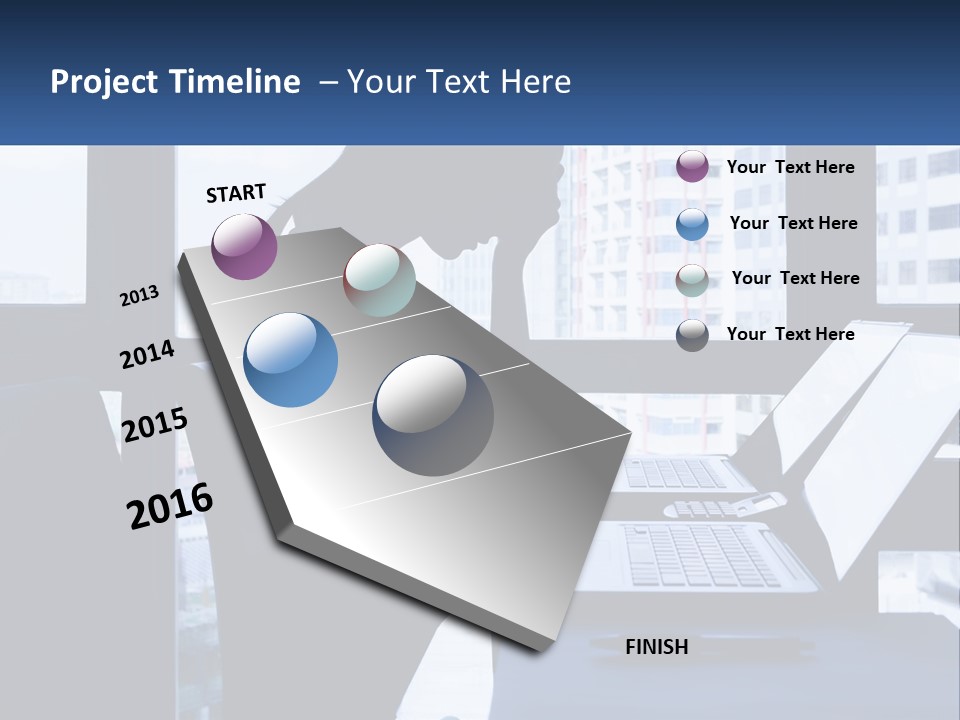 A Man Sitting In Front Of A Laptop Computer PowerPoint Template